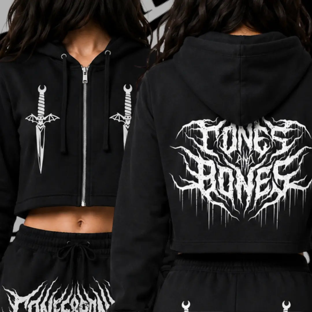 Women's Cropped Zip Hoodie